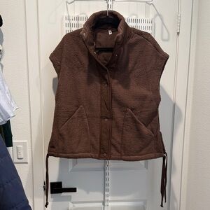 Brown oversized Sleeveless Women's vest
